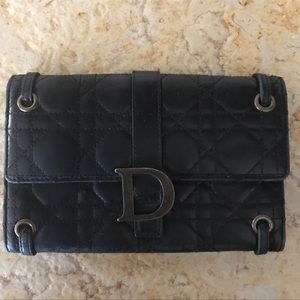 Christian Dior Black Quilted Lambskin Wallet